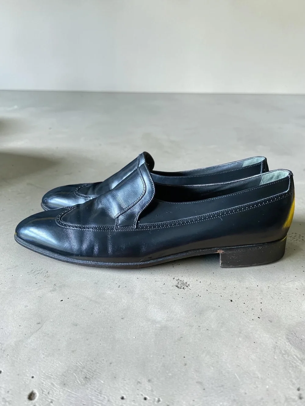 Bally Men Loafers 10 D Slip On Black Leather Parawet Vintage Graham Swiss Dress